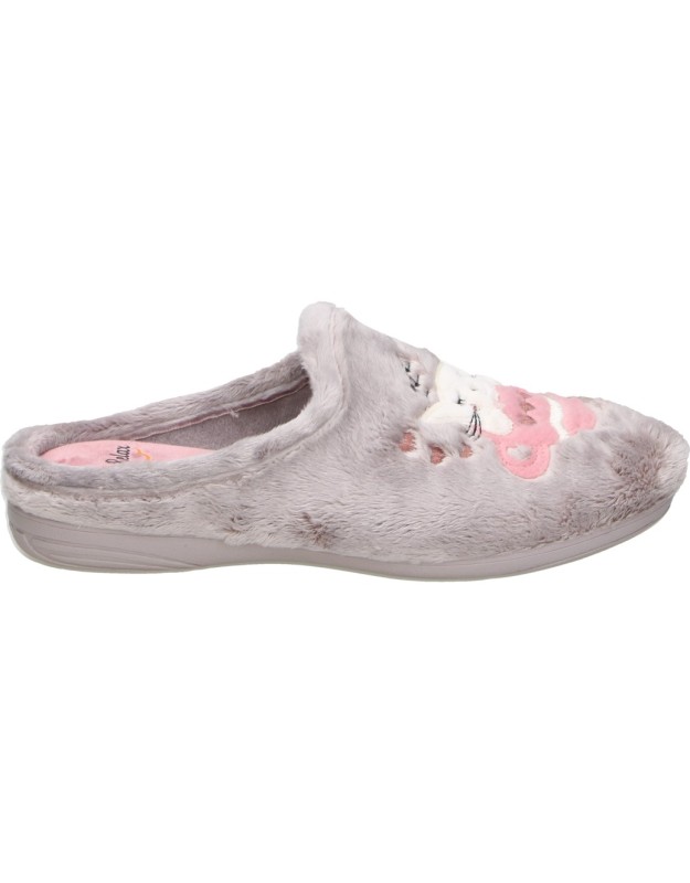 Pantuflas destalonadas COSDAM 13344 grises y rosas para mujer