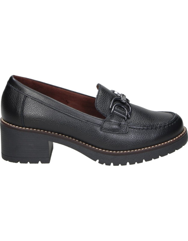 Mocasines de piel con tacón PITILLOS 20520 negros para mujer