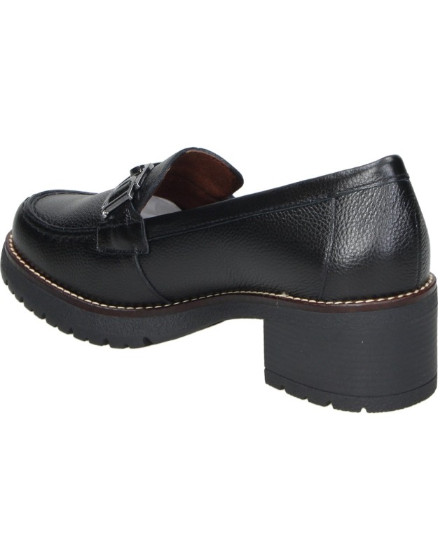 Mocasines de piel con tacón PITILLOS 20520 negros para mujer
