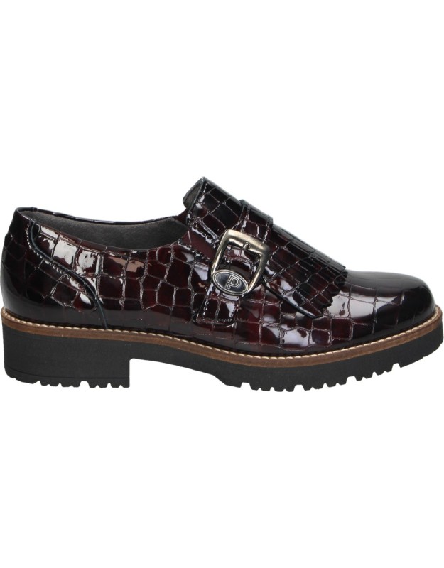 Mocasines de Piel PITILLOS para Mujer color Burdeos en Charol 11560