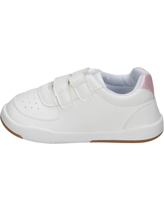 Zapatillas Barefoot PEKES para Niña en Color Blanco con Detalles en Rosa 1023