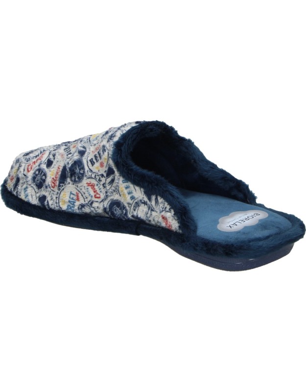 Zapatillas de Casa COSDAM Destalonadas para Hombre Azul Marino con Dibujos 1405