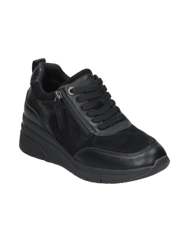 Zapatos REFRESH con Cuña y Cremallera Negros para Mujer 176177