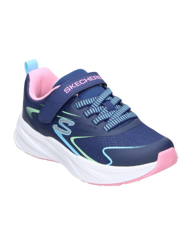 Zapatillas para niña plana SKECHERS 303882l-nvmt en azul