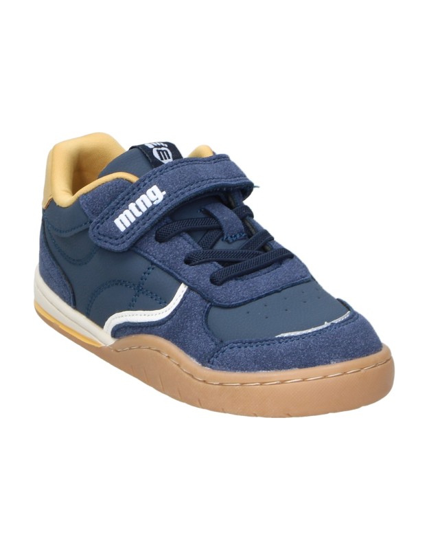 Zapatillas Barefoot MUSTANG MTNG Infantiles en Azul Marino con Detalles en Amarillo 49096