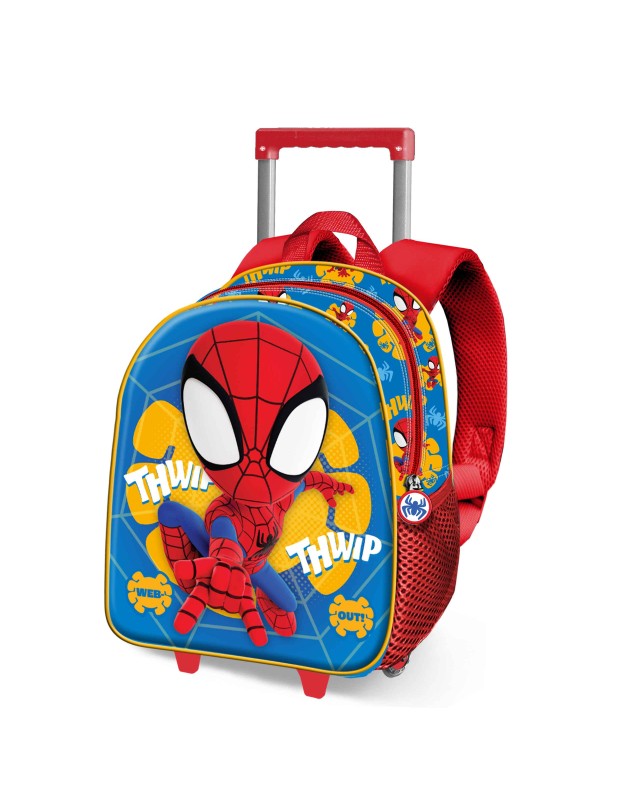 Mochila de Ruedas KARACTERMANIA para Niño Trolley Azul y Roja con Dibujo de Spidey 09572