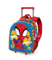 Mochila de Ruedas KARACTERMANIA para Niño Trolley Azul y Roja con Dibujo de Spidey 09572