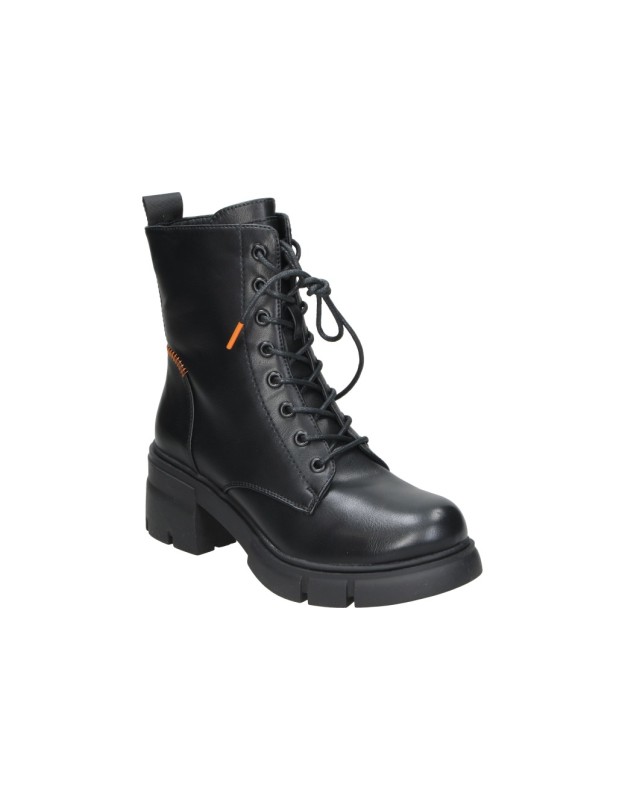 Botines Militares REFRESH con Tacón para Mujer en Negro 170919