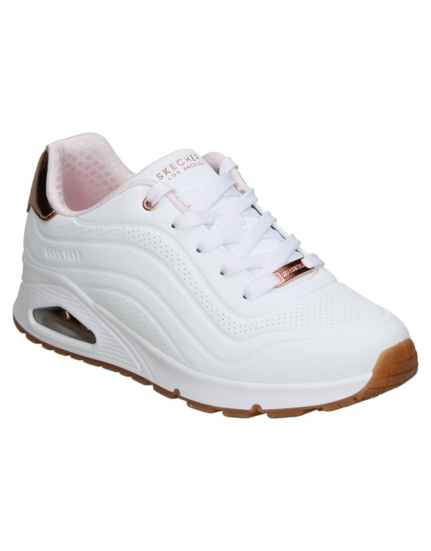 Zapatilla SKECHERS Uno Gen1 Shimmer Wave para Señora en Blanco con Detalles 310286l-wht