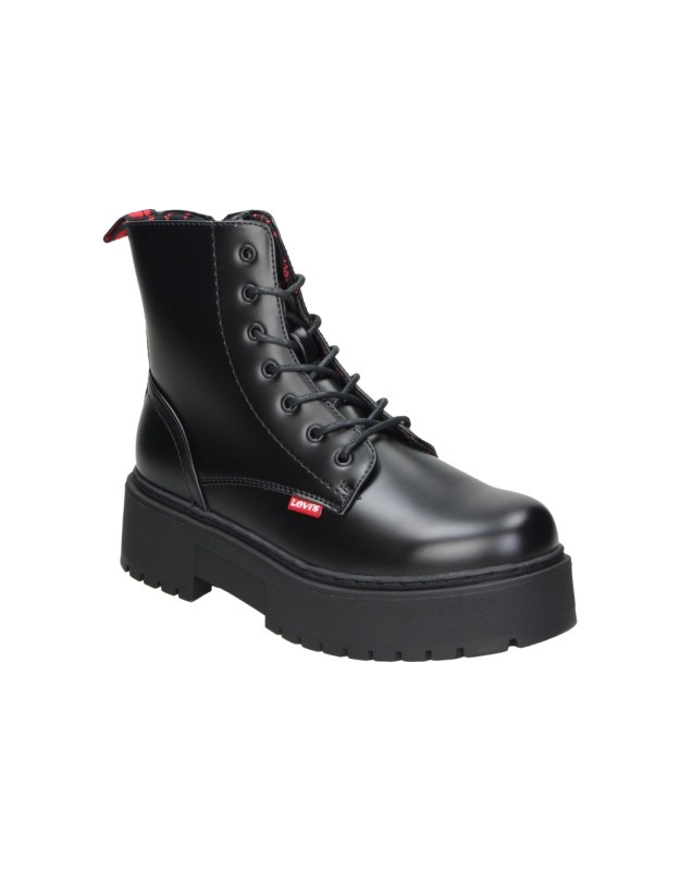 Botines Militares LEVI'S KIDS para Moda Joven con Plataforma Negros vcoo0021ss-0562