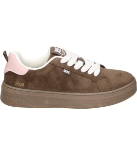 Zapatilla XTI con Plataforma para Mujer en Marrón con Detalles en Rosa 146270