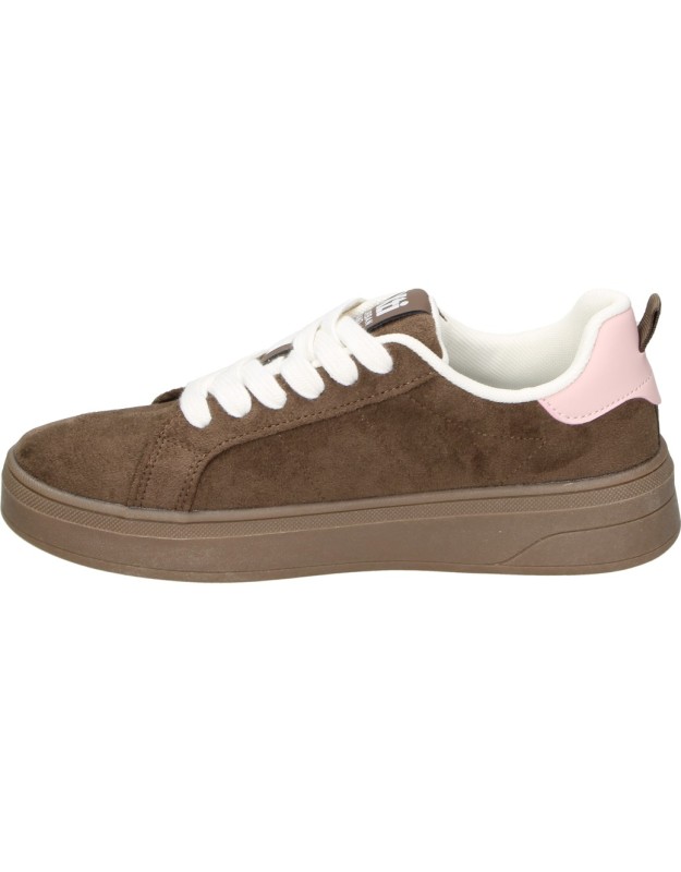 Zapatilla XTI con Plataforma para Mujer en Marrón con Detalles en Rosa 146270
