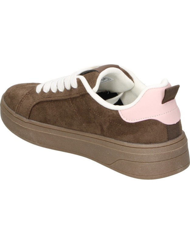 Zapatilla XTI con Plataforma para Mujer en Marrón con Detalles en Rosa 146270