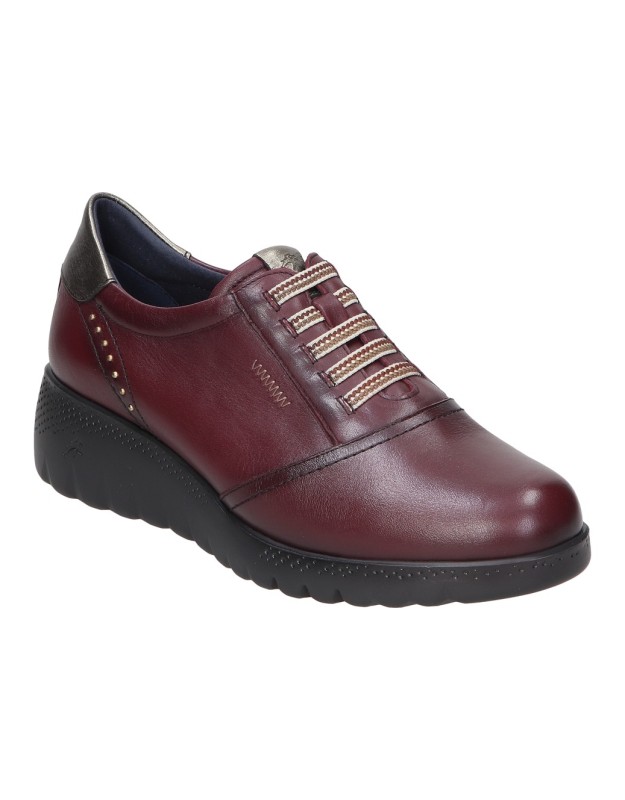Zapatos FLUCHOS Live de Piel para Mujer en Burdeos F2096
