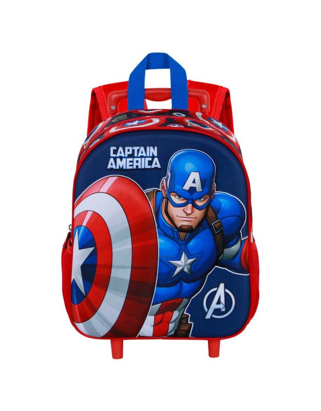Mochila de Ruedas KARACTERMANIA para Niño Azul con Dibujo de Capitán América 08459