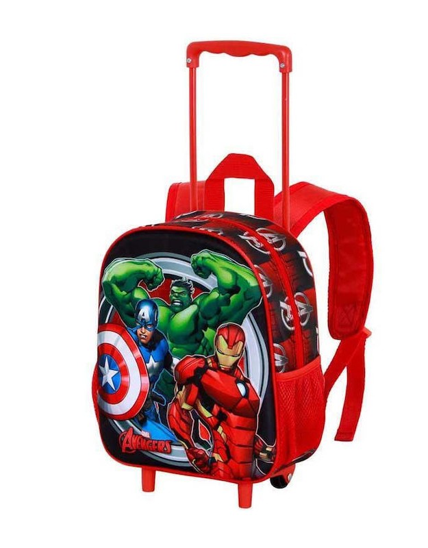 Mochila de Ruedas KARACTERMANIA para Niño Roja con Dibujo de Los Vengadores 08452
