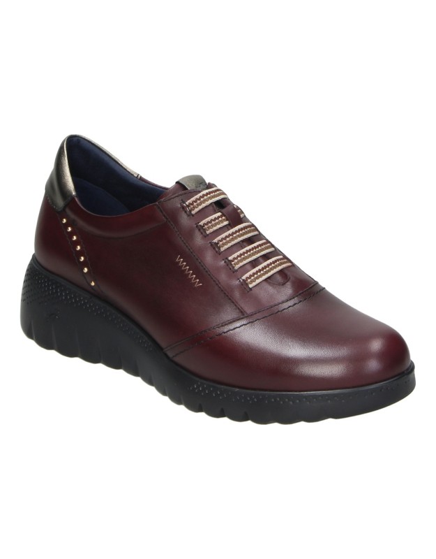 Zapatos FLUCHOS Live de Piel para Mujer en Burdeos F2096