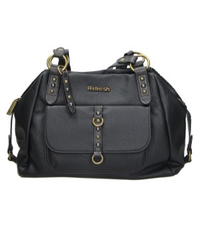 Bolso Bandolera REFRESH para Mujer en Color Negro con Detalles Metálicos 183423
