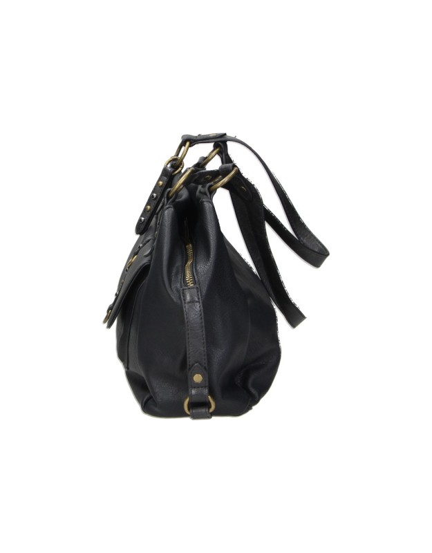 Bolso Bandolera REFRESH para Mujer en Color Negro con Detalles Metálicos 183423
