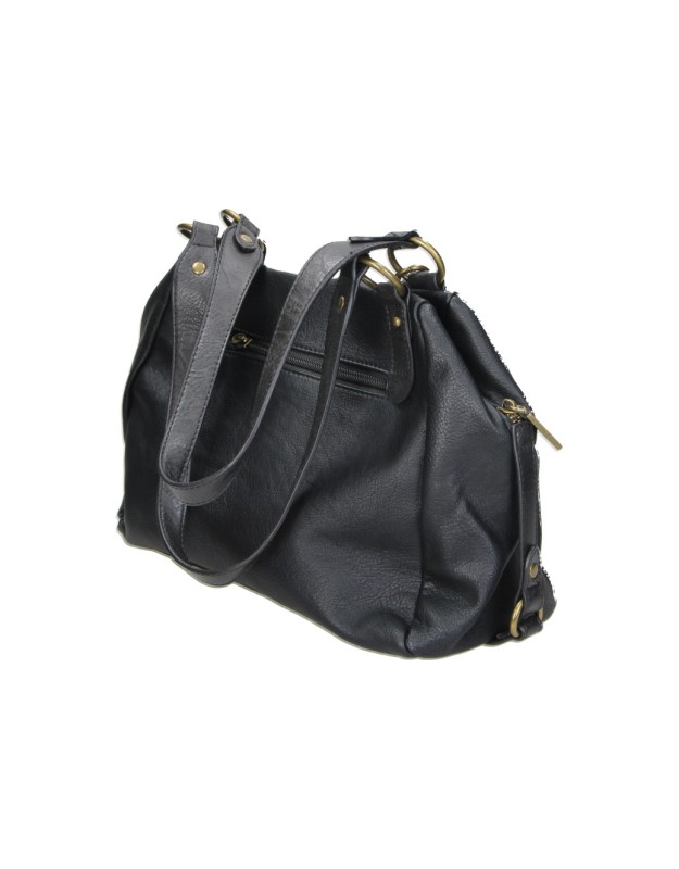 Bolso Bandolera REFRESH para Mujer en Color Negro con Detalles Metálicos 183423