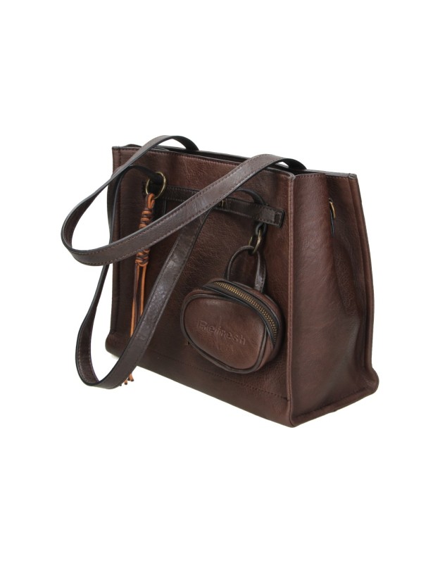 Bolso Shopper REFRESH para Mujer en Color Marrón con Monedero 183429