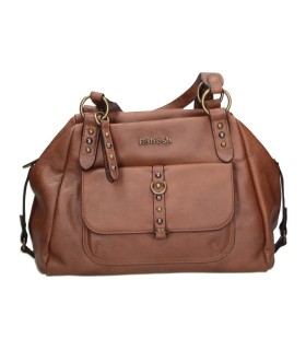 Bolso Bandolera REFRESH para Mujer en Color Camel con Detalles Metálicos 183423