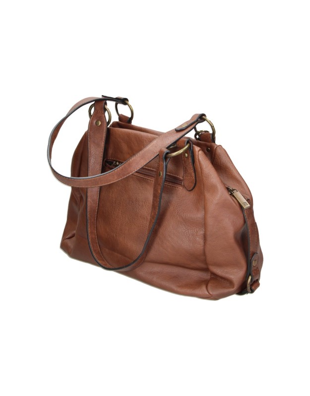 Bolso Bandolera REFRESH para Mujer en Color Camel con Detalles Metálicos 183423
