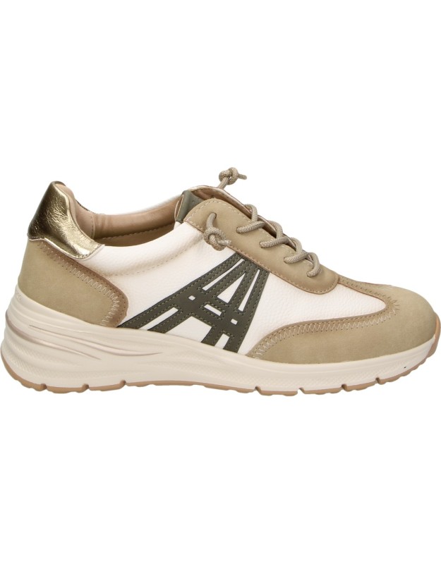 Zapatos AMARPIES para Mujer en Color Beige con Detalles en Blanco y Verde amd31084