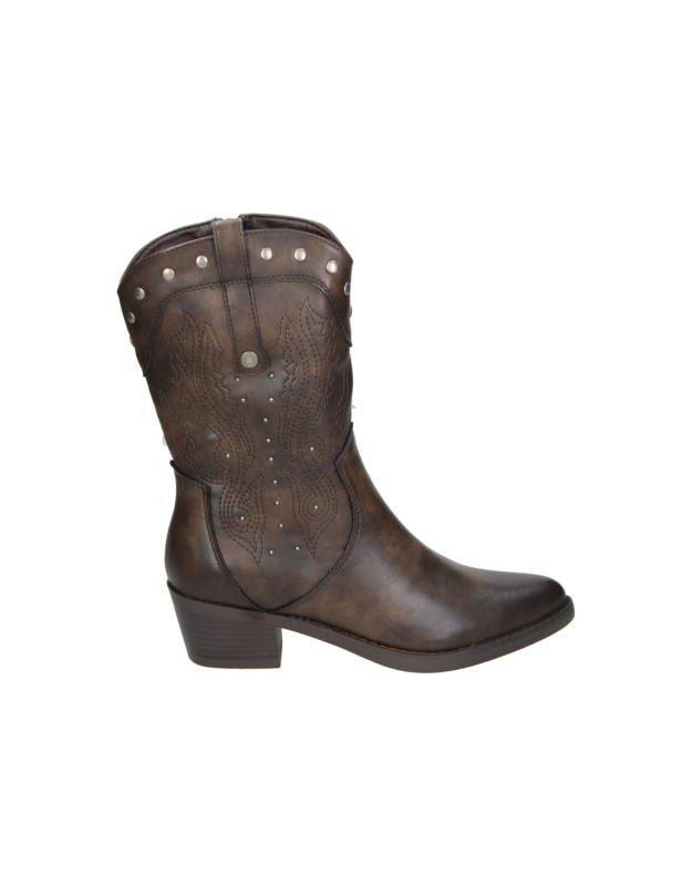 Botines camperos con tacón REFRESH 176150 en marrón para mujer