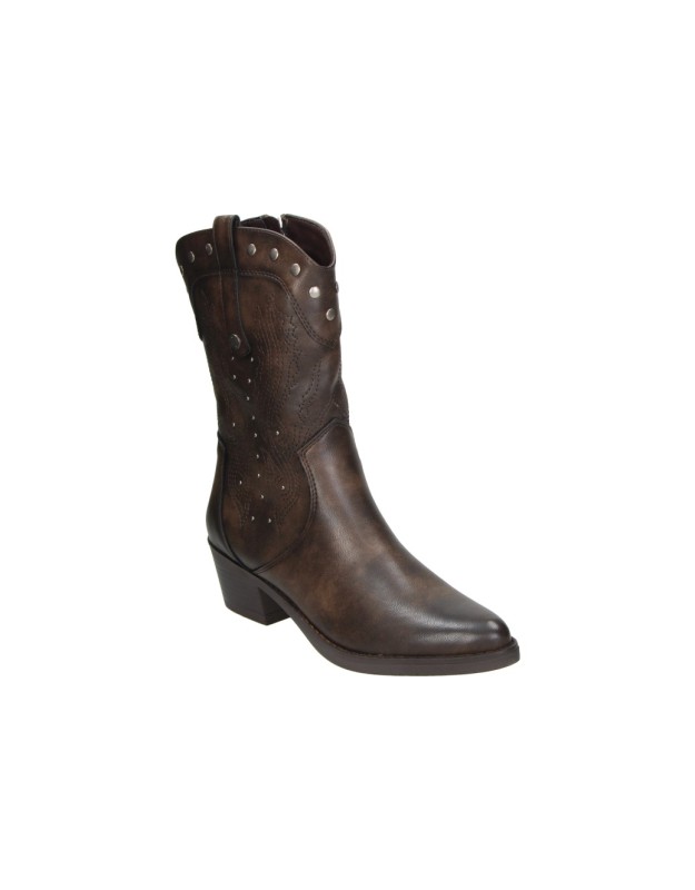 Botines camperos con tacón REFRESH 176150 en marrón para mujer