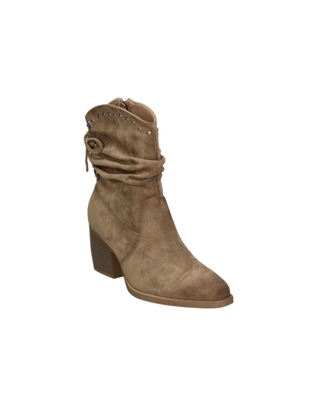 Botines de tacón REFRESH 176255 en color taupe para mujer
