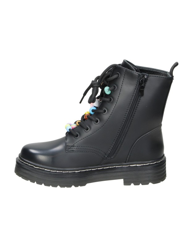 Botines militares D'Angela DZS31987 en negro con abalorios