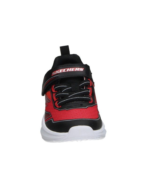 Zapatilla SKECHERS Microspec Velocity Grid-Drift para Niño en Rojo 404127n-bkrd