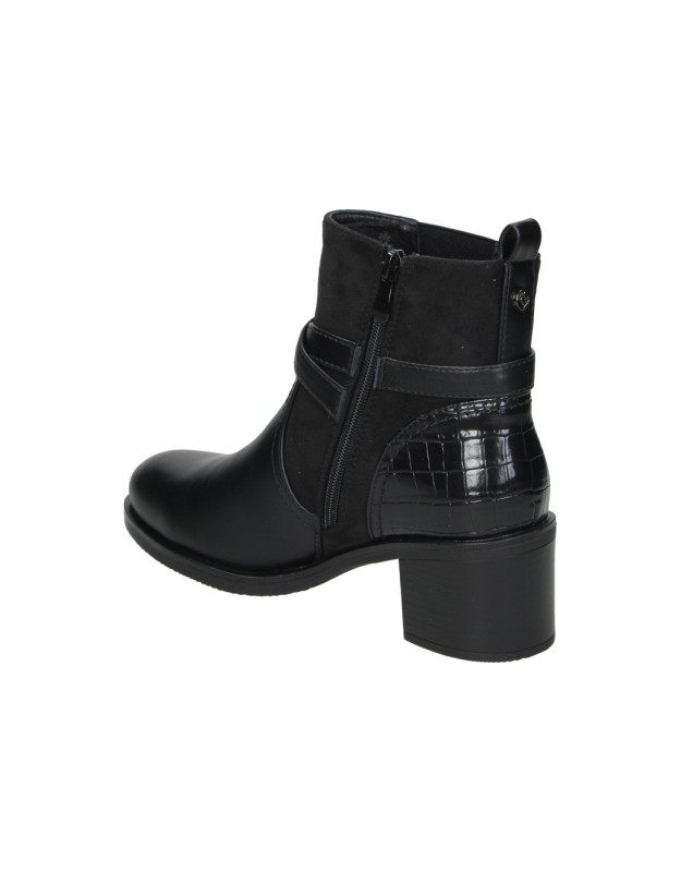 Botines de Tacón AMARPIES para Mujer Negros con Detalle de Hebilla AJC31176