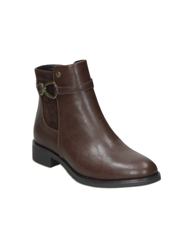 Botines Planos AMARPIES para Mujer en Marrón AHI31185