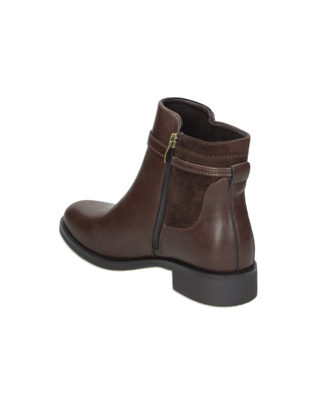 Botines Planos AMARPIES para Mujer en Marrón AHI31185