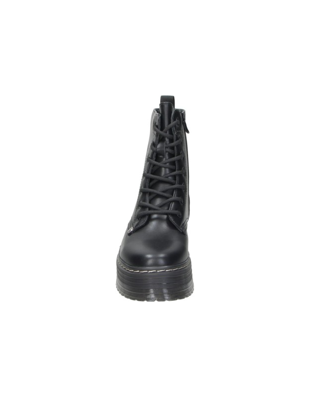 Botines Militares D'ANGELA con Plataforma para Mujer en Negro DZS31994