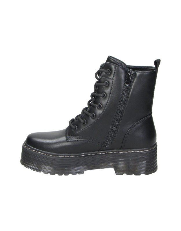 Botines Militares D'ANGELA con Plataforma para Mujer en Negro DZS31994