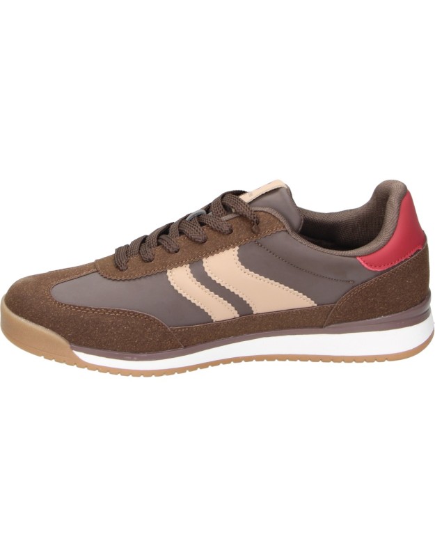 Zapatillas XTI para Hombre en Marrón con Detalles en Beige y Rojo 146770