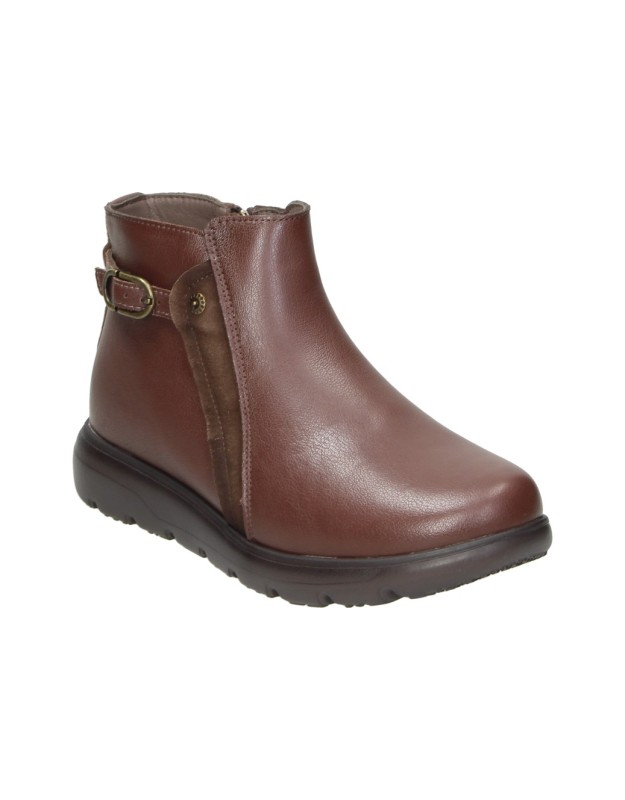 Botines de Piel CALZAZUL-FLEX para Mujer en Marrón 4003