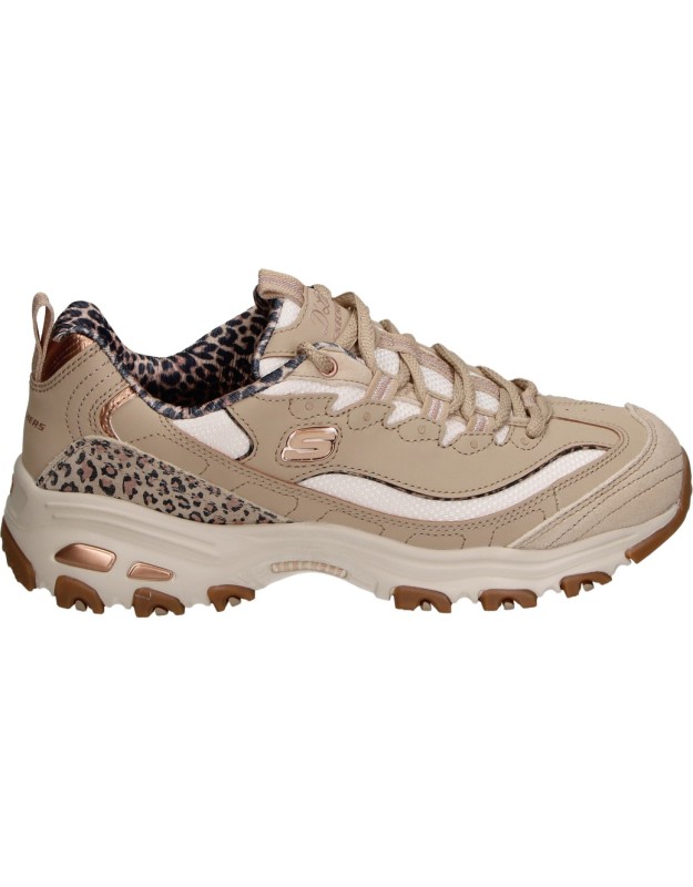 Zapatillas SKECHERS D'Lites Wild Charm para Mujer en Marrón Taupe con Animal Print 150877-tpe