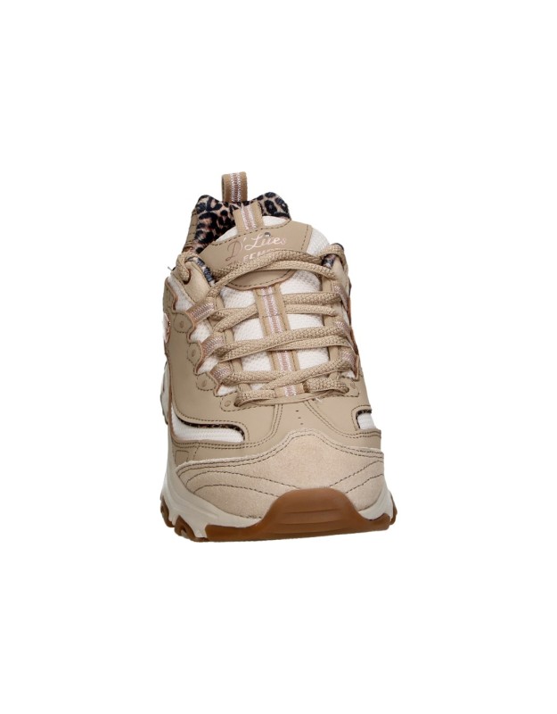 Zapatillas SKECHERS D'Lites Wild Charm para Mujer en Marrón Taupe con Animal Print 150877-tpe