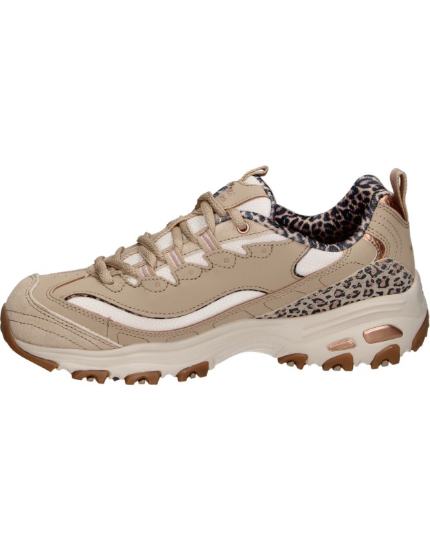 Zapatillas SKECHERS D'Lites Wild Charm para Mujer en Marrón Taupe con Animal Print 150877-tpe