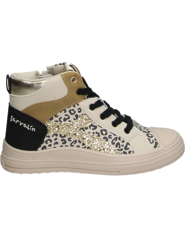 Botines GARVALIN para Niña en Beige con detalles Dorados y Animal Print 261552-a087