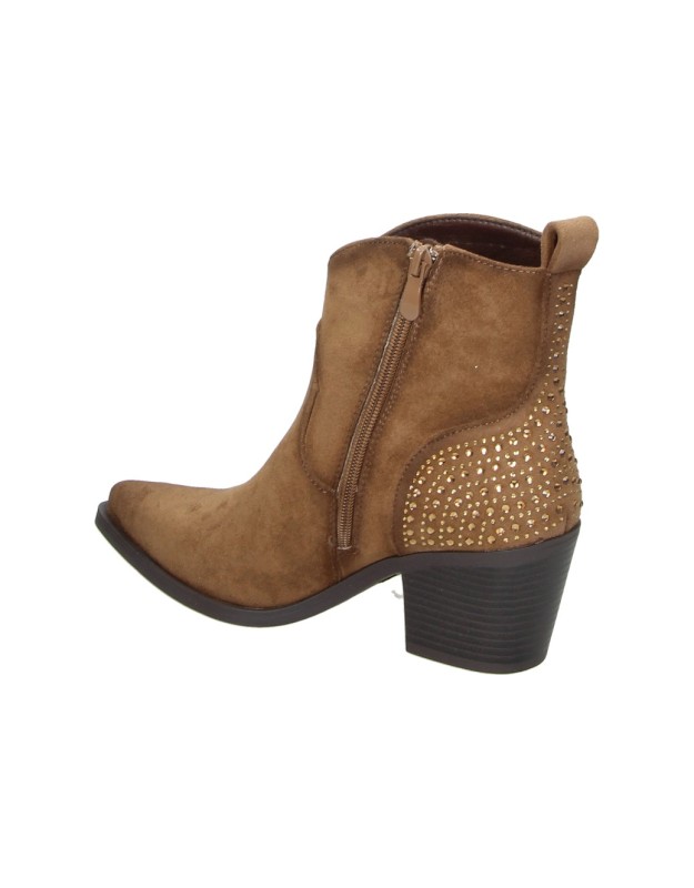 Botines de Tacón D'ANGELA para Mujer color Camel con Brillos DJC31942