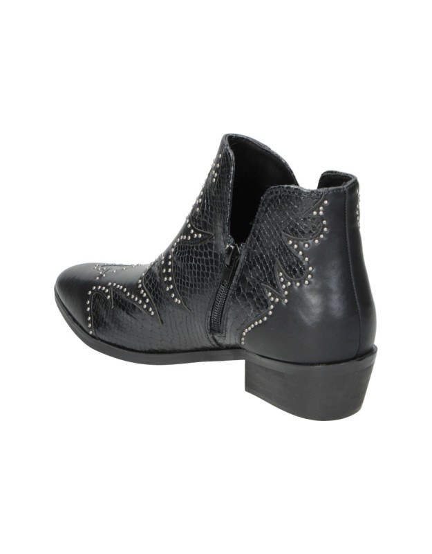 Botines Cowboy SKYDIVA Glow para Mujer en Color Negro con Brillos