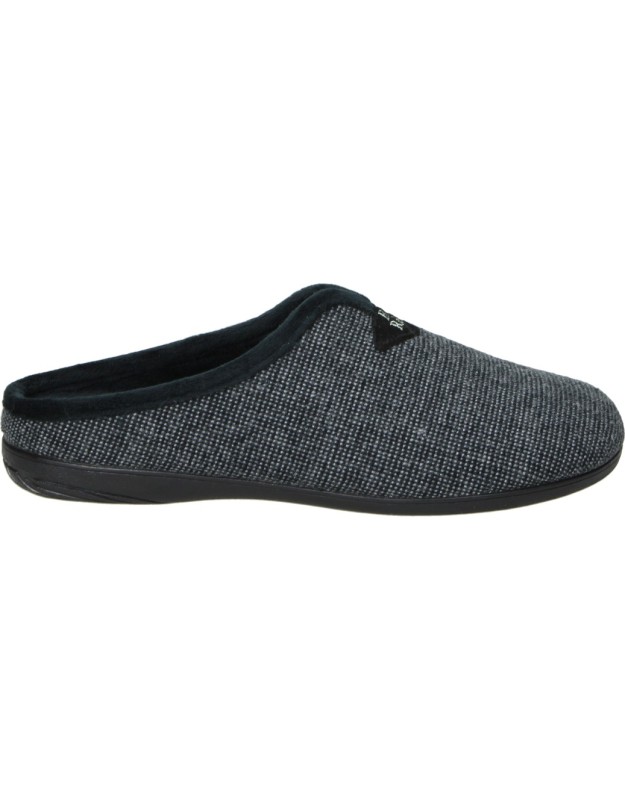 Zapatillas de casa COSDAM para Hombre en negro con Detalles Blancos 13883