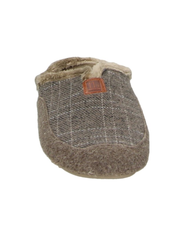 Zapatillas de casa/pantuflas para hombre plantilla extraible NORTEÑAS 052-3-129 en marrón