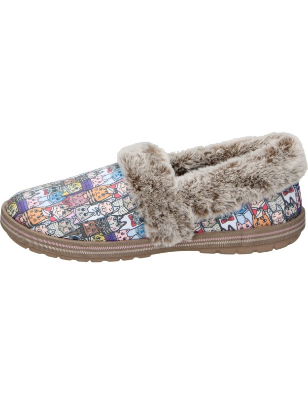 SKECHERS | Zapatillas de Casa BOBS Too Cozy Chic Cat para Mujer – Pantufla Multicolor con Estampado Animal Print, Interior Cálido, Forro Suave y Diseño Cómodo de Invierno – Modelo 33347-MLT