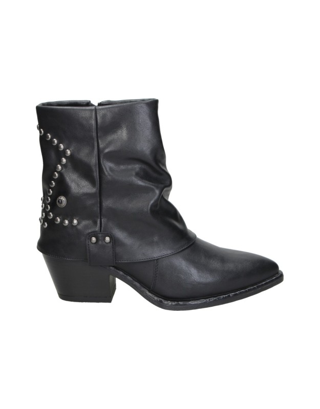 Botines de Tacón D’ANGELA Cowboy para Mujer color Negro DHS31959